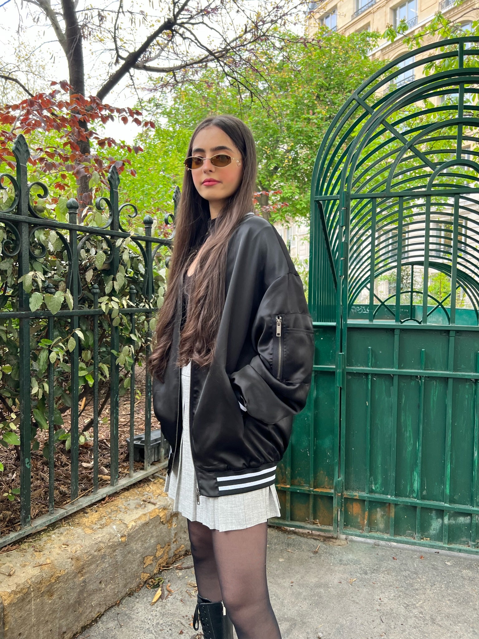 Oversized satin bomber on sale jacket